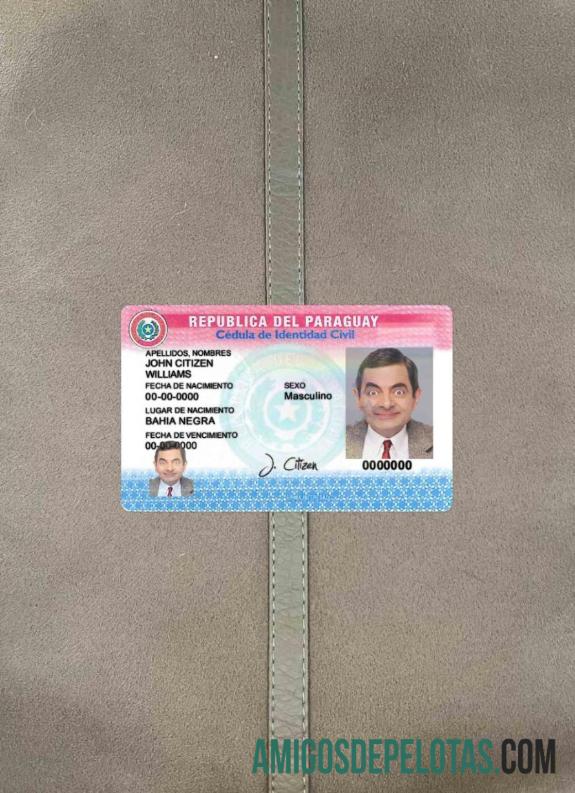 Paraguay ID olhar de foto frente modelo